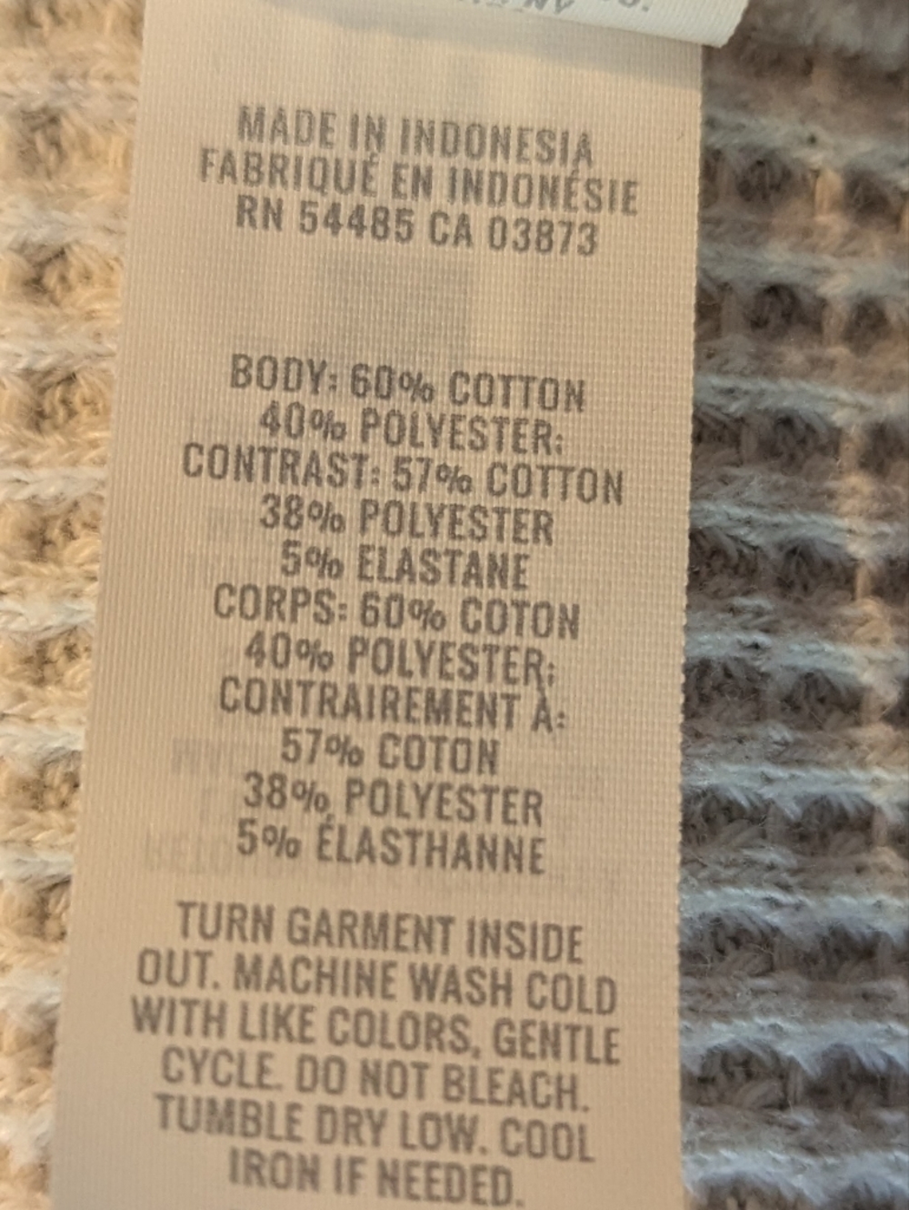 AERIE Oversized LumberJane Waffle Knit Top Small Cream - Picture 7 of 7